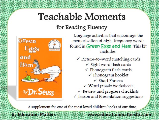 Teachable Moments for Reading Fluency: Green Eggs & Ham